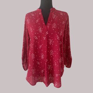 NWT Lush warren split neck blouse